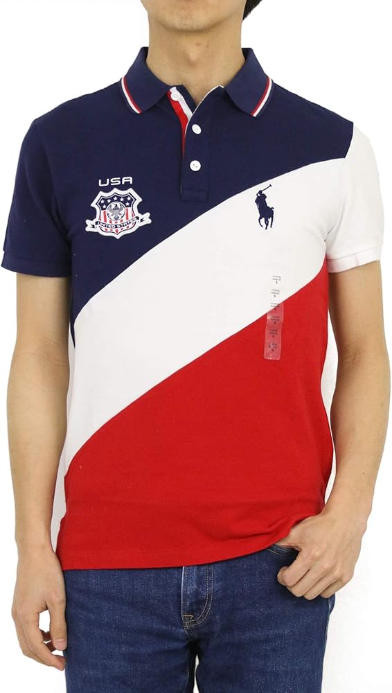 POLO Ralph Lauren 国旗 ビックポニー ポロラルフローレン Amazon | (ポロ ラルフローレン) メンズ 半袖 カスタムスリム